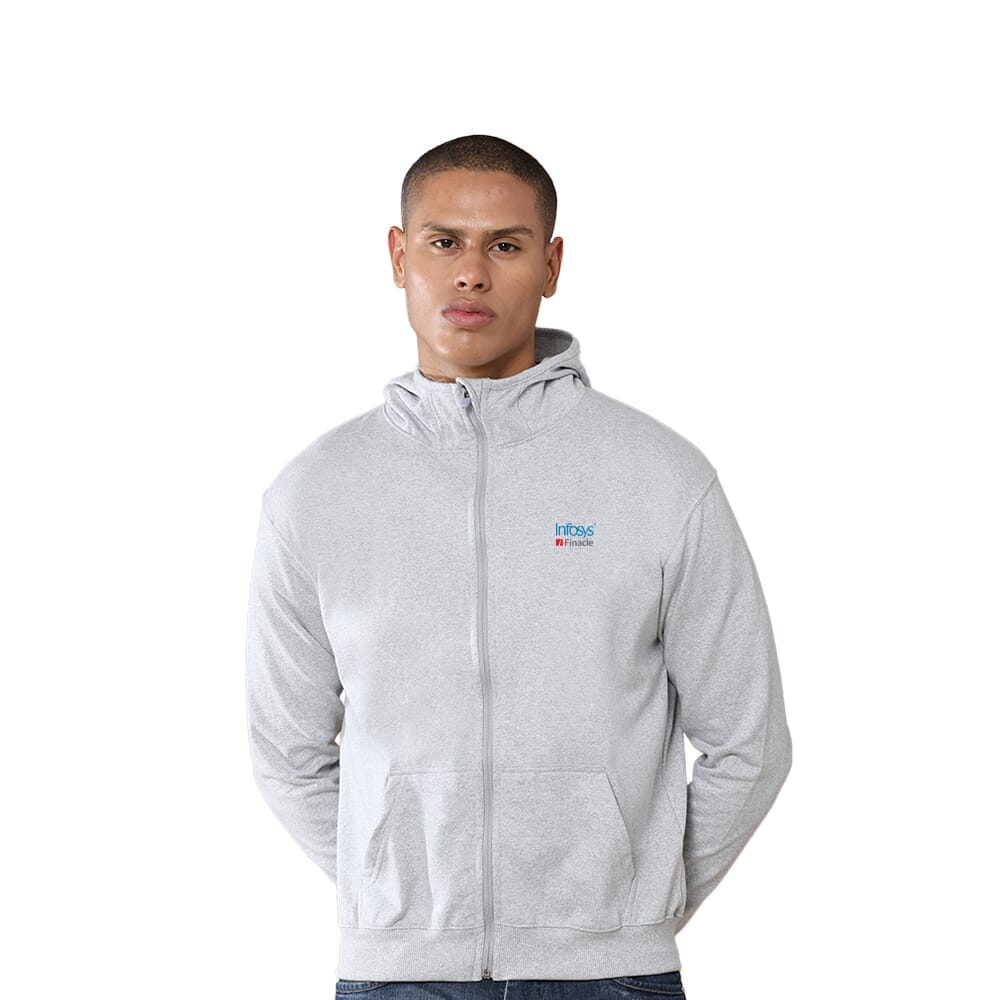 Grays and Blues 2 in 1 Zipper High Neck Unisex Hoodie - Heater Grey